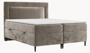 Letto boxspring in ciniglia fatto a mano con contenitore Noble, H3