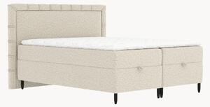 Letto boxspring in bouclé fatto a mano con contenitore Voyage, H3