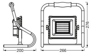 OSRAM Faro da cantiere a batteria LED OSRAM, 20 W, arancione, IP44, 4.000 K, Giallo / Arancione, Alluminio