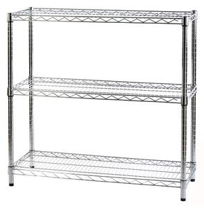 Scaffale cromato con 3 ripiani cromato in kit 35x90xh90 - peso 13,5 kg cm Cromo