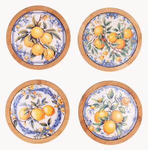 Set di 8 sottobicchieri in ceramica Fruit Life