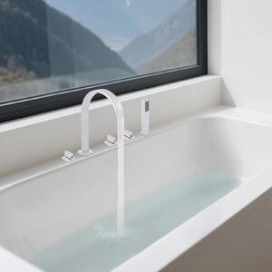 Rubinetteria per bagno - Rubinetto per lavabo - Montaggio a vista - Corpo in acciaio inossidabile - Otturatore in ottone - Facile da installare - Cromo lucido