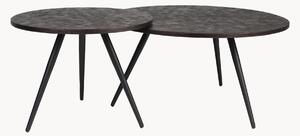 Set di 2 tavolini rotondi da salotto con piano in legno di teak Webster