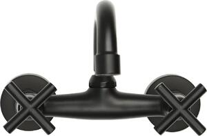 Rubinetto - Miscelatore lavabo - Montaggio su piano - Corpo in metallo - Otturatore in ABS - Nero