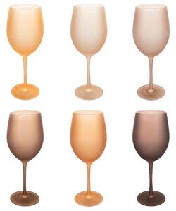 Set 6 calici frosted Happy Hour Chocolate In vetro Effetto ghiaccio Misure: � 8,5 x h. 24 cm Lavaggio a mano Non utilizzabili in microonde Capacit�: 650 mldi 6 calici in 6 diverse sfumature