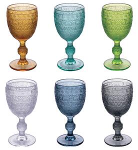 Set 6 calici Mexico In vetro Superficie lavorata Misure: � 8 x h. 16 cm Capacit�: 210 ml Lavabili in lavastoviglie a basse temperature multicolor