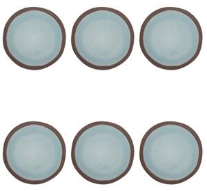 Set 6 piatti frutta Barbados In gres Finitura interna lucida Bordo e back del piatto matt Bordo irregolare Misure: � 21 x h. 2,5 cm Lavabili in lavastoviglie Utilizzabili in microonde