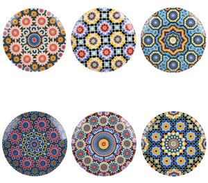Piatto frutta Marrakech In porcellana Misure: � 19 x h. 2 cm Lavabile in lavastoviglie Utilizzabile in microonde Disponibile in 6 decori assortiti