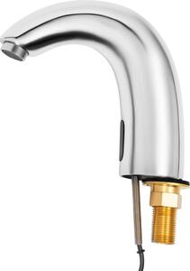 Rubinetto senza contatto - Rubinetto per lavabo - Montaggio su piano - Montaggio monoforo - Sensore a infrarossi - Corpo in ottone - Argento