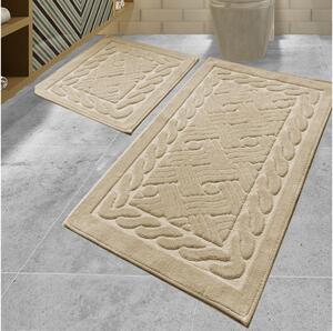 SET 2x Tappeto da bagno DANIEL 60/100 cm beige