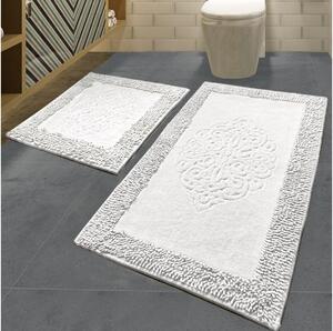 SET 2x Tappeto da bagno PIANTE 60/100 cm bianco