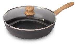 Lamart - Padella con coperchio 28 cm nero/marrone