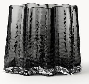 Vaso in vetro soffiato con superficie strutturata Gry, alt. 19 cm