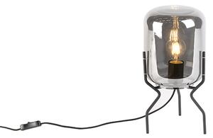Lampada da tavolo nera vetro fumé incl lampadina smart E27 A60 - Bliss