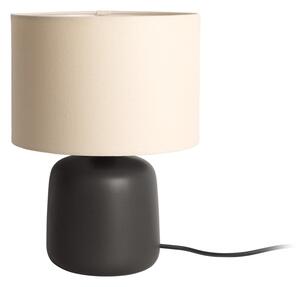 Lampada da tavolo nera opaca con paralume in tessuto (altezza 33 cm) Alma - Leitmotiv