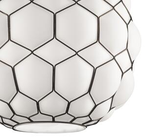 SIRU - Lampadario a sospensione con filo GALAPAGOS 1xE27/60W/230V nero/bianco Vetro veneziano