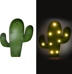 Cactus in metallo verde con led cm 25,5x30,5x5