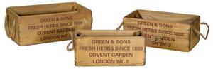 Set 3 Cassetti in legno rusty corner rettangolare