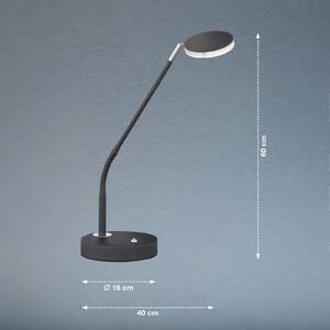 FH Lighting Lampada LED da tavolo Lunia, dimming, nero sabbia