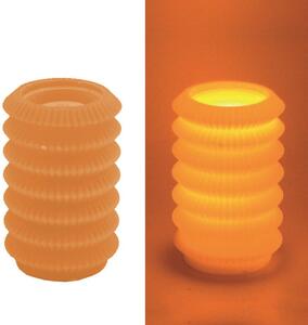 Candela led lanterna arancione fontana cm Ø13,5xh20