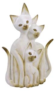 Statuina Gatto in legno bianco marrone cm 26x7xh40