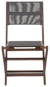Set di 2 sedie da giardino in legno chiaro scuro di acacia pieghevoli Beliani