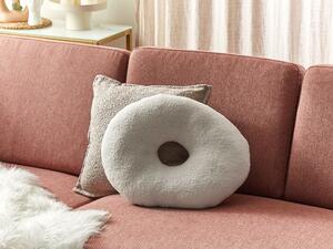 Set di 2 cuscini a forma di lettera in tessuto orsacchiotto bianco XO Beliani