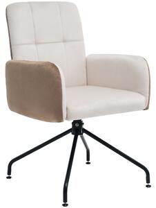 Set di 2 sedie da pranzo in tessuto effetto velluto Imbottite con Struttura in Legno Massiccio, 57x49x87 cm, Beige