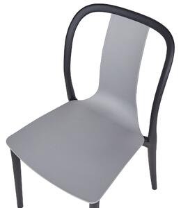 Set di 8 sedie per esterno grigie e nere impilabili senza braccioli giardino patio terrazzo Beliani