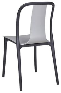 Set di 8 sedie per esterno grigie e nere impilabili senza braccioli giardino patio terrazzo Beliani