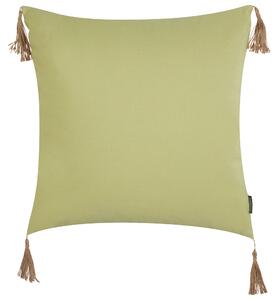 Set di 2 cuscini decorativi con motivo a tinta unita verde 45 x 45 cm stile moderno Beliani