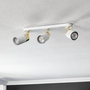 Luminex Spot soffitto Rondo bianco/oro, 3 luci