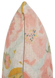 Set di 2 cuscini decorativi motivo floreale blu e rosa federa sfoderabile 45 x 45 cm Accessori Decorativi Glamour Vintage Beliani