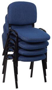 Set di 4 sedie blu senza braccioli Gambe in plastica di ferro Sedie da conferenza impilabili Contemporaneo moderno scandinavo Beliani