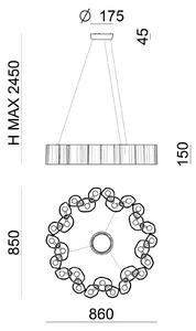 Stilnovo Sospensione LED Honey, dimming, rotondo, 86 cm