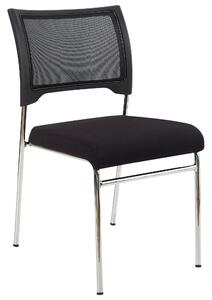 Set di 4 sedie nere senza braccioli Gambe in ferro Sedie da conferenza impilabili Design scandinavo Beliani