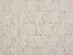 Cuscino decorativo Beige Tessuto 45 x 45 cm Motivo solido lavorato a maglia Beliani