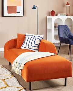 Chaise longue Retrò Velluto arancione in stile Minimal moderno minimalista Beliani