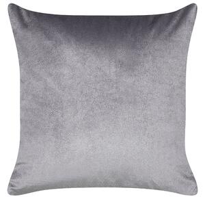 Set di 2 cuscini in tessuto di poliestere trapuntato grigio 45 x 45 cm elegante stile classico Beliani