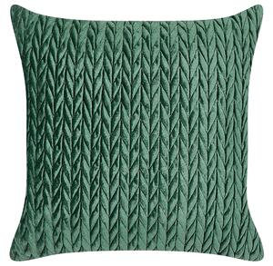 Set di 2 cuscini in tessuto di poliestere trapuntato verde 45 x 45 cm elegante stile classico Beliani