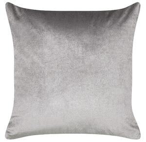 Set di 2 cuscini in cotone ricamati con motivo a pecorelle grigio 45 x 45 cm morbida imbottitura Beliani