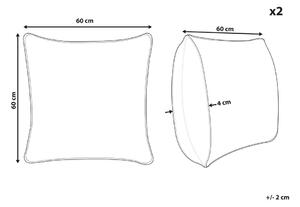 Set di 2 cuscini decorativi Bianco Boucle 60 x 60 cm fodera rimovibile con cerniera Accessori decorativi Boho Beliani