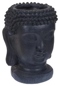 ProGarden Vaso Fiori Decorativo Figura di Buddha 25x26x35 cm Antracite