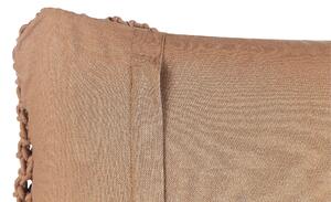 Set di 2 cuscini in cotone eacrame con motivo intrecciato marrone e frange 45 x 45 cm stile boho eleganti Beliani