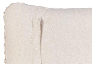 Set di 2 cuscini in cotone e macramè con motivo intrecciato e frange beige 45 x 45 cm stile boho elegante Beliani