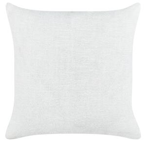 Set di 2 cuscini in lino e cotone con motivo a righe grigio e bianco 50 x 50 cm accessori salotto Beliani