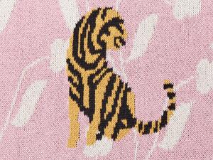 Coperta per bambini Cotone rosa 130 x 180 cm Lancio per il letto Accogliente motivo tigrato Camera da letto Camera dei bambini Design moderno Beliani
