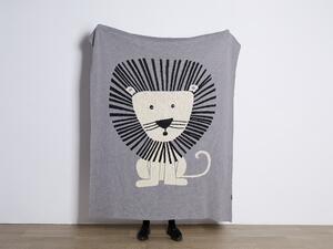Coperta per bambini in cotone grigio 130 x 180 cm Lancio per il letto Accogliente motivo leone Camera da letto Camera dei bambini Design moderno Beliani