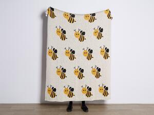 Coperta per bambini in cotone grigio 130 x 180 cm Lancio per il letto Accogliente motivo api Camera da letto Camera dei bambini Design moderno Beliani