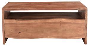 Tavolino da salotto rettangolare con vano portaoggetti in legno massello L100 cm BOHEMIAN